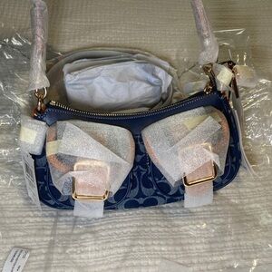 NWT Coach Denim Ashton bag with cherry charm🍒